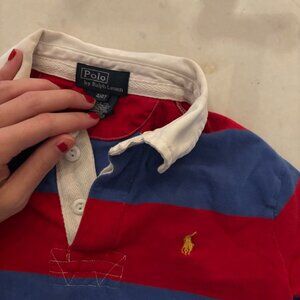 Ralph Lauren Striped Rugby Style Tee - Striped Blue Red (4T)